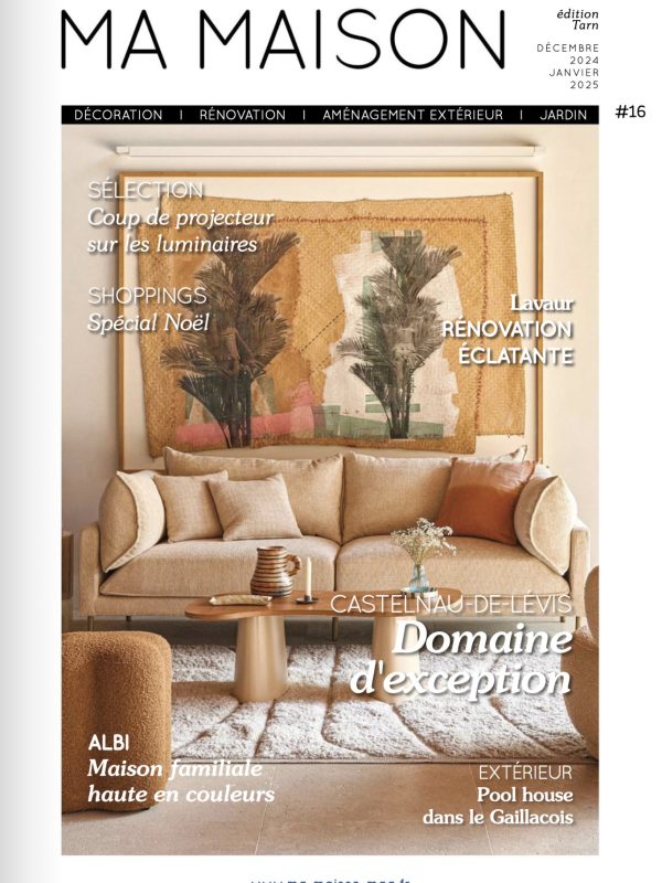Couverture magazine Ma Maison Tarn numéro 16 - parution Koloré rénovation éclatante Lavaur